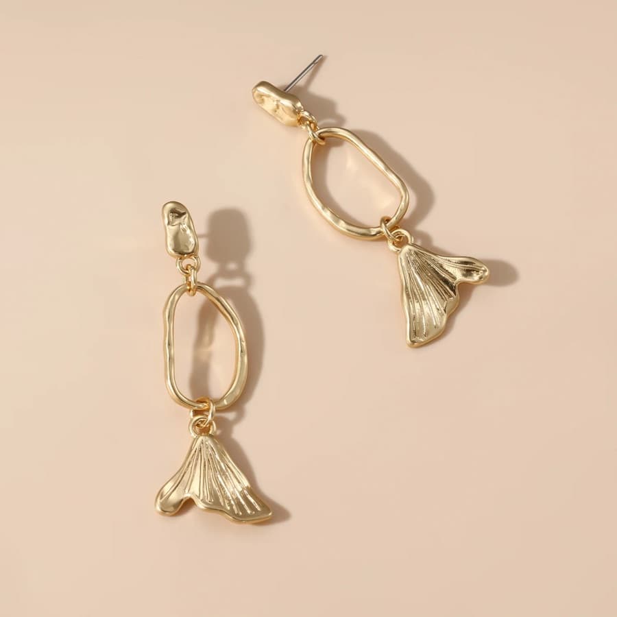 Gold Leaf Drop Earrings